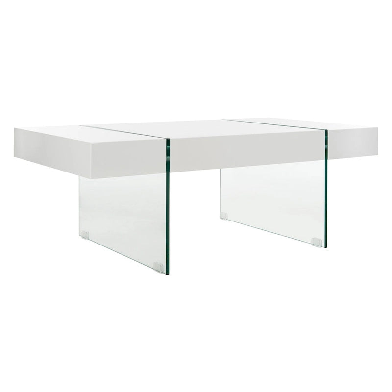 Table basse rectangulaire SAFAVIEH Pluma à pieds en verre - 43,3 cm L x 23,6 cm l x 15,7 cm H - 43 cm L x 24 cm P x 16 cm H