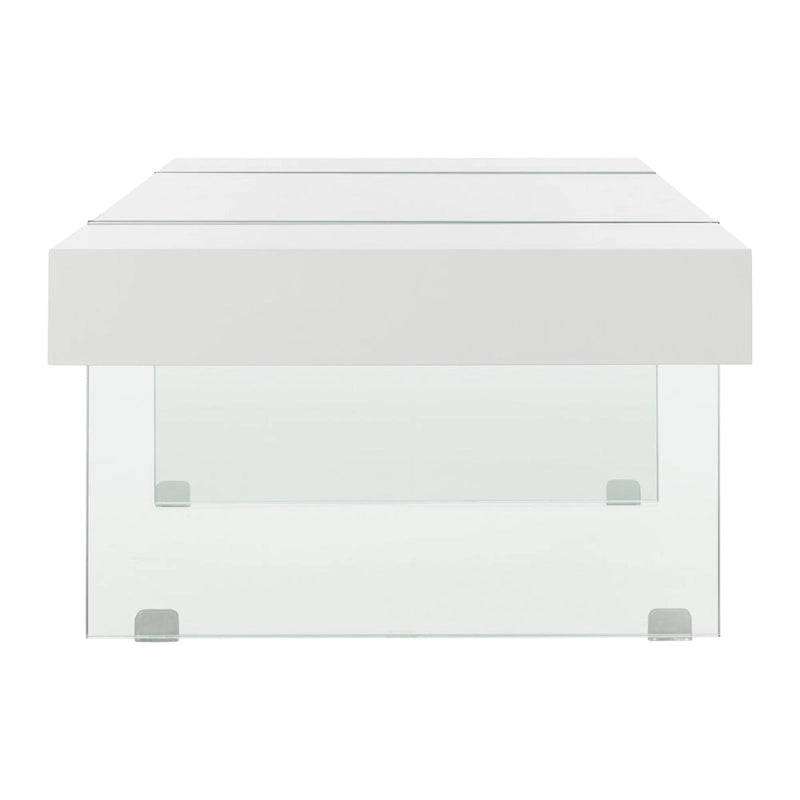 Table basse rectangulaire SAFAVIEH Pluma à pieds en verre - 43,3 cm L x 23,6 cm l x 15,7 cm H - 43 cm L x 24 cm P x 16 cm H
