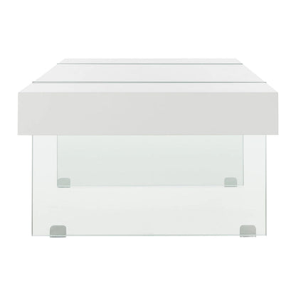 Table basse rectangulaire SAFAVIEH Pluma à pieds en verre - 43,3 cm L x 23,6 cm l x 15,7 cm H - 43 cm L x 24 cm P x 16 cm H