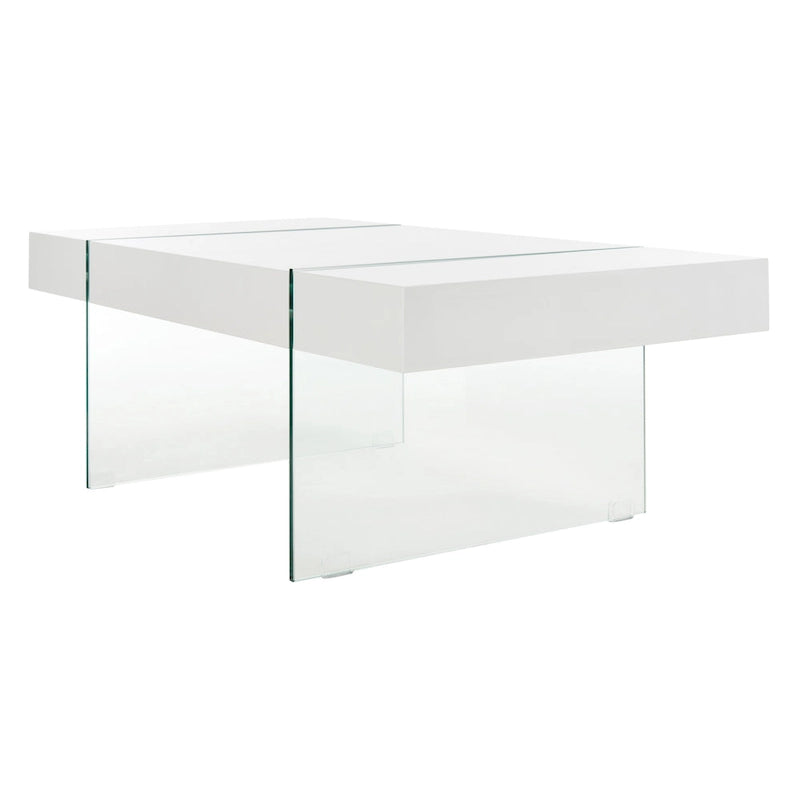 Table basse rectangulaire SAFAVIEH Pluma à pieds en verre - 43,3 cm L x 23,6 cm l x 15,7 cm H - 43 cm L x 24 cm P x 16 cm H