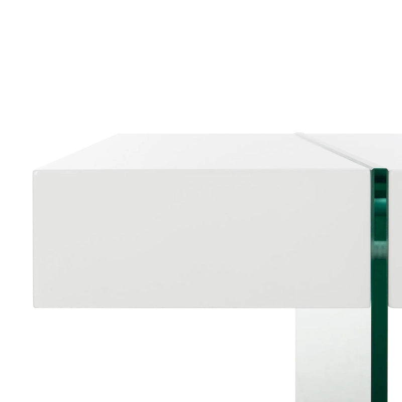 Table basse rectangulaire SAFAVIEH Pluma à pieds en verre - 43,3 cm L x 23,6 cm l x 15,7 cm H - 43 cm L x 24 cm P x 16 cm H