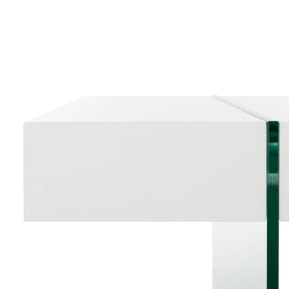 Table basse rectangulaire SAFAVIEH Pluma à pieds en verre - 43,3 cm L x 23,6 cm l x 15,7 cm H - 43 cm L x 24 cm P x 16 cm H
