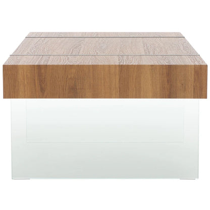Table basse rectangulaire SAFAVIEH Pluma à pieds en verre - 43,3 cm L x 23,6 cm l x 15,7 cm H - 43 cm L x 24 cm P x 16 cm H