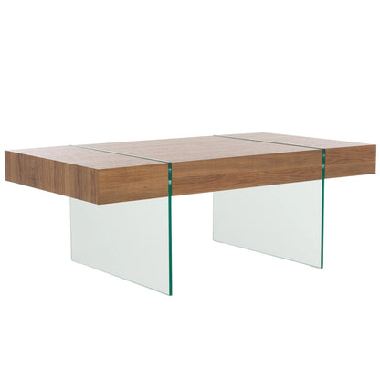 Table basse rectangulaire SAFAVIEH Pluma à pieds en verre - 43,3 cm L x 23,6 cm l x 15,7 cm H - 43 cm L x 24 cm P x 16 cm H
