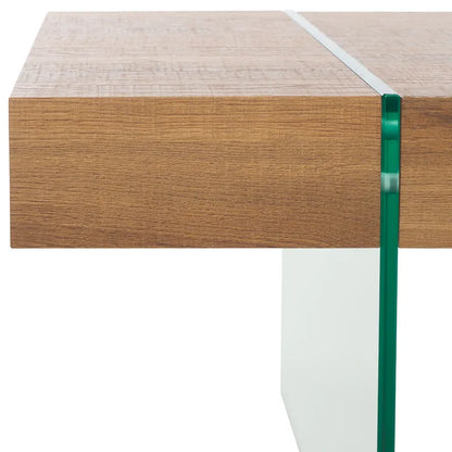 Table basse rectangulaire SAFAVIEH Pluma à pieds en verre - 43,3 cm L x 23,6 cm l x 15,7 cm H - 43 cm L x 24 cm P x 16 cm H
