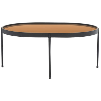 Table basse ovale miroir Glendora de SAFAVIEH - 81 cm L x 58 cm P x 36 cm H