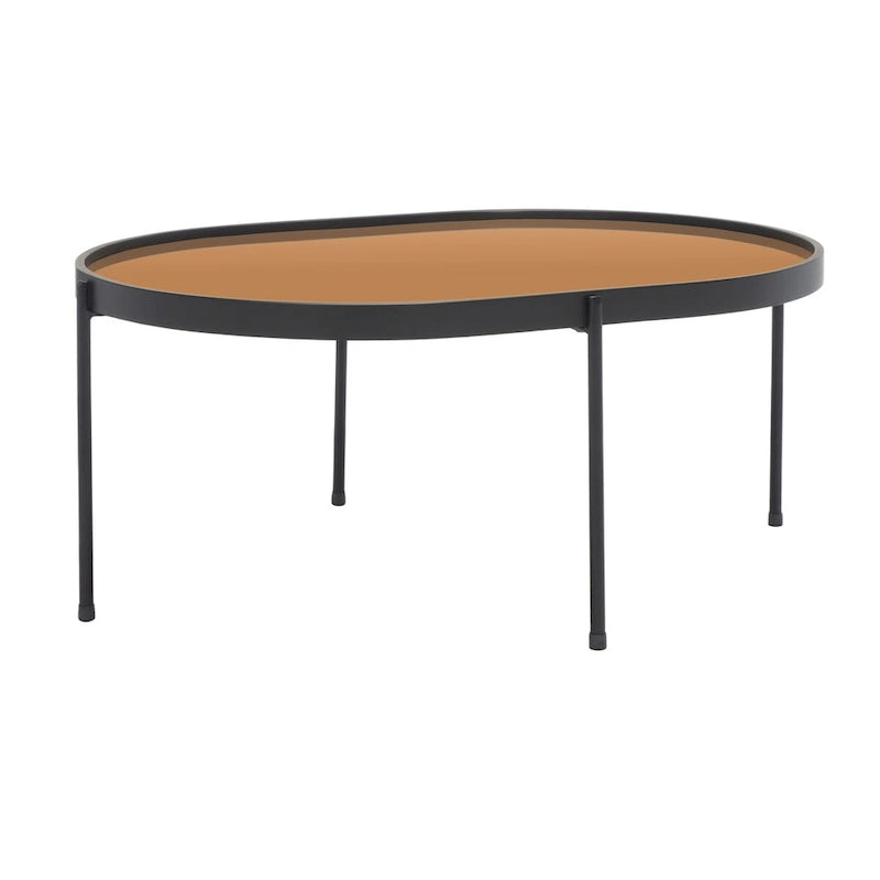 Table basse ovale miroir Glendora de SAFAVIEH - 81 cm L x 58 cm P x 36 cm H