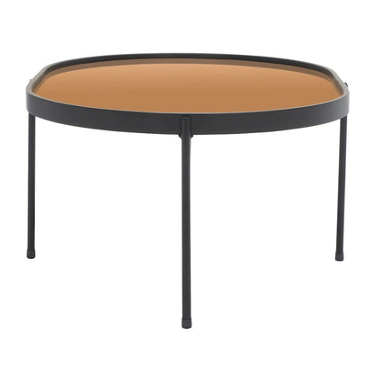 Table basse ovale miroir Glendora de SAFAVIEH - 81 cm L x 58 cm P x 36 cm H