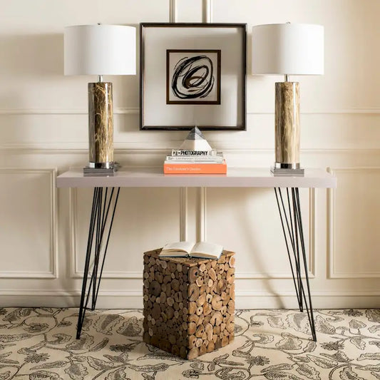 Tabouret SAFAVIEH Iida Bali Noir - Naturel - 13 x 13 x 18 pouces - 13L x 13P x 18H