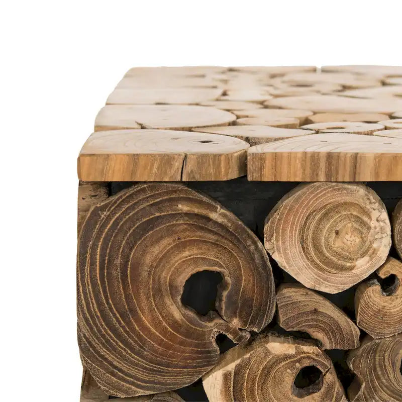 Tabouret SAFAVIEH Iida Bali Noir - Naturel - 13 x 13 x 18 pouces - 13L x 13P x 18H