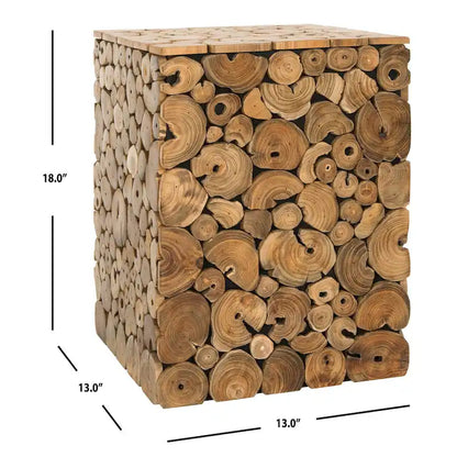 Tabouret SAFAVIEH Iida Bali Noir - Naturel - 13 x 13 x 18 pouces - 13L x 13P x 18H