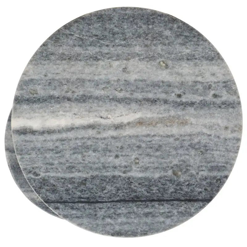 Table d'appoint ronde à deux niveaux en marbre SAFAVIEH Milojka (entièrement assemblée) - 33 cm L x 30 cm P x 61 cm H
