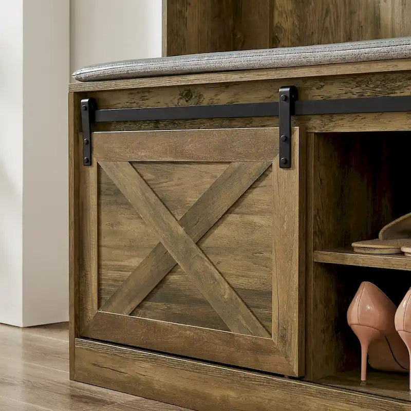 Porte-manteau avec banc et tiroirs
