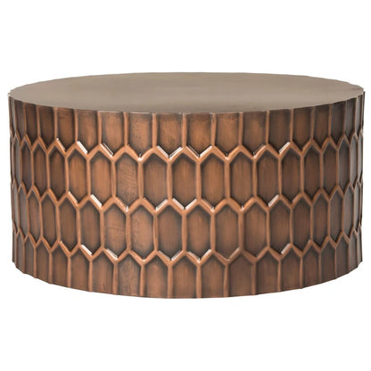 Table basse SAFAVIEH Marita en cuivre antique - 74 x 74 x 38 cm (29 x 29 x 15 po)