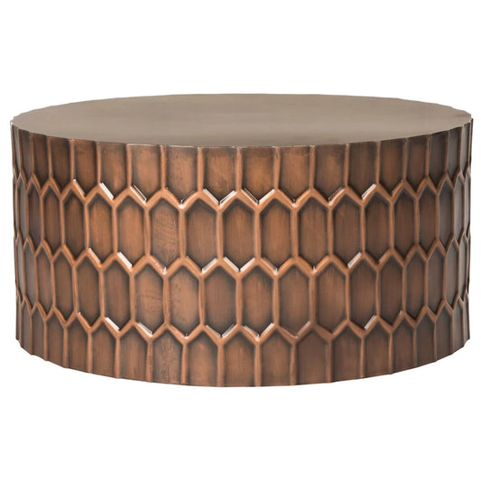 Table basse SAFAVIEH Marita en cuivre antique - 74 x 74 x 38 cm (29 x 29 x 15 po)
