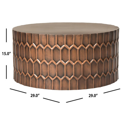 Table basse SAFAVIEH Marita en cuivre antique - 74 x 74 x 38 cm (29 x 29 x 15 po)