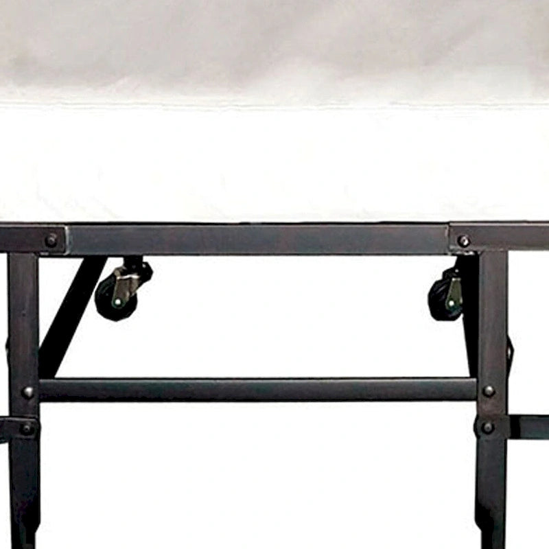 Lit pliant d'appoint en métal avec matelas de 122 cm et roulettes, noir