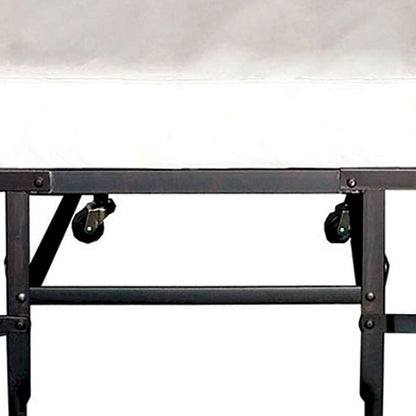 Lit pliant d'appoint en métal avec matelas de 122 cm et roulettes, noir