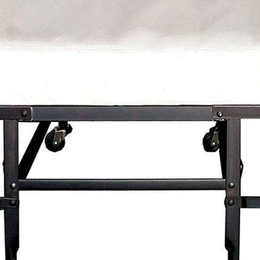 Lit pliant d'appoint en métal avec matelas de 122 cm et roulettes, noir