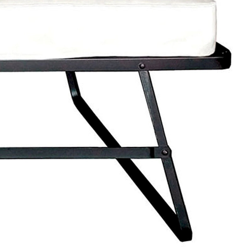 Lit pliant d'appoint en métal avec matelas de 122 cm et roulettes, noir