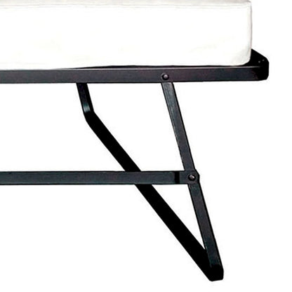 Lit pliant d'appoint en métal avec matelas de 122 cm et roulettes, noir