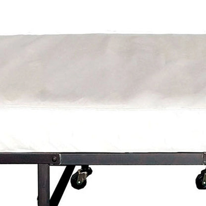 Lit pliant d'appoint en métal avec matelas de 122 cm et roulettes, noir