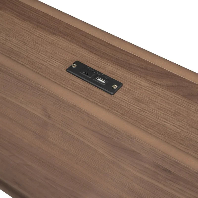 Cadre de lit plateforme moderne pour lit simple avec ports USB intégrés