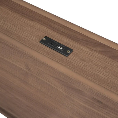 Cadre de lit plateforme moderne pour lit simple avec ports USB intégrés