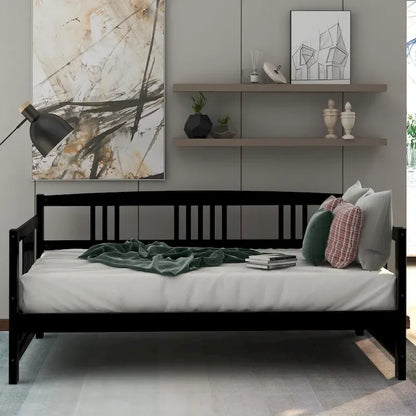 Lit de jour multifonctionnel en bois massif : format simple, rangement