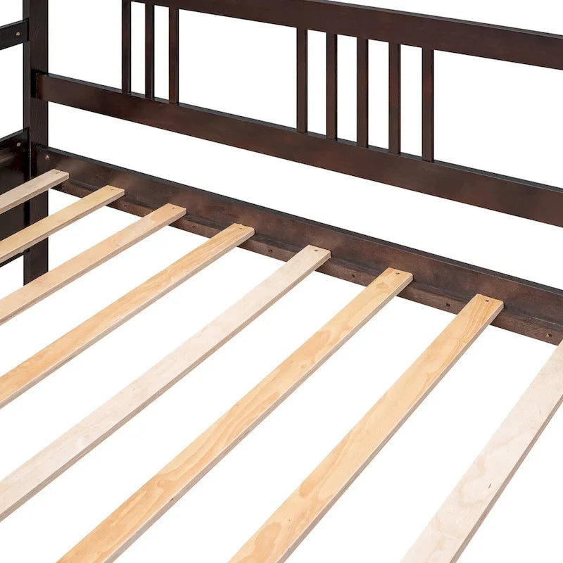 Lit de jour multifonctionnel en bois massif : format simple, rangement
