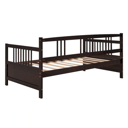 Lit de jour multifonctionnel en bois massif : format simple, rangement