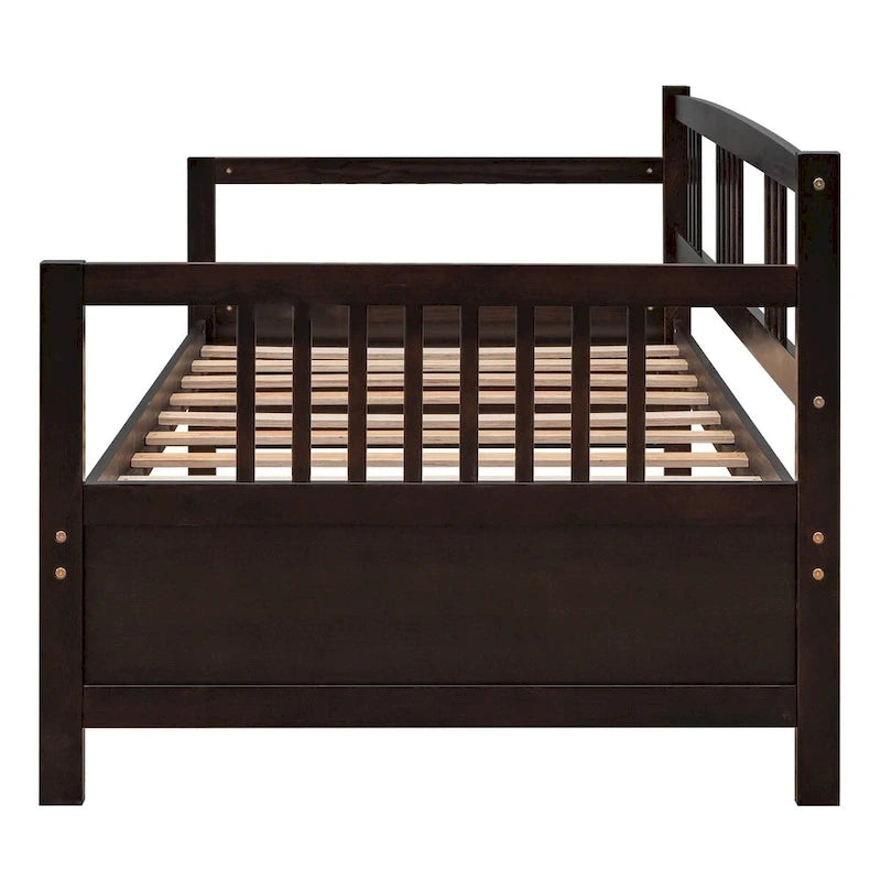 Lit de jour multifonctionnel en bois massif : format simple, rangement