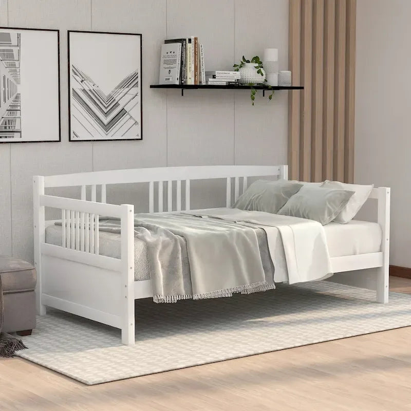 Lit de jour multifonctionnel en bois massif : format simple, rangement