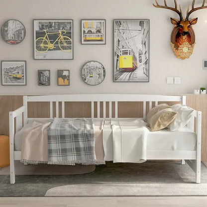 Lit de jour multifonctionnel en bois massif : format simple, rangement