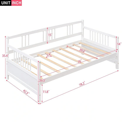 Lit de jour multifonctionnel en bois massif : format simple, rangement