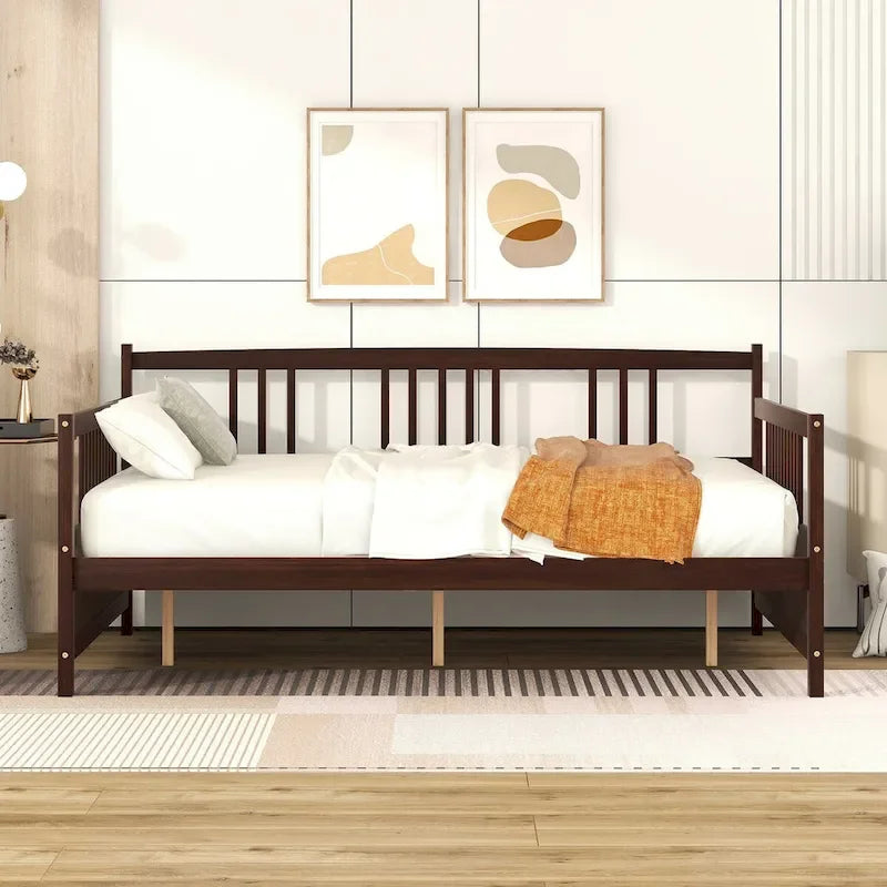 Lit de jour multifonctionnel en bois massif : format simple, rangement