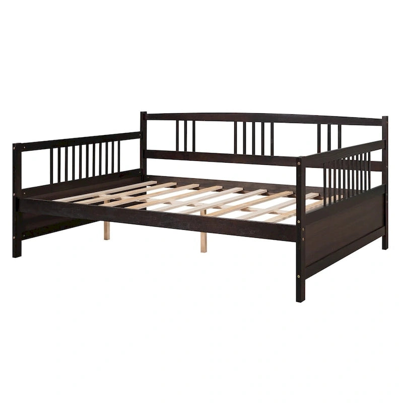 Lit de jour multifonctionnel en bois massif : format simple, rangement