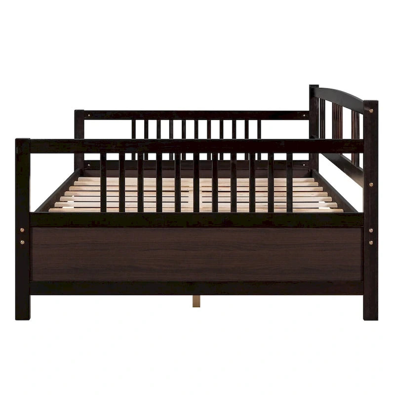 Lit de jour multifonctionnel en bois massif : format simple, rangement