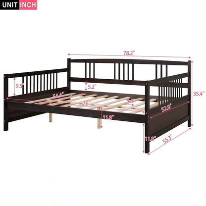 Lit de jour multifonctionnel en bois massif : format simple, rangement