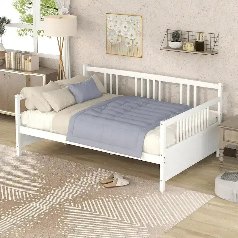 Lit de jour multifonctionnel en bois massif : format simple, rangement