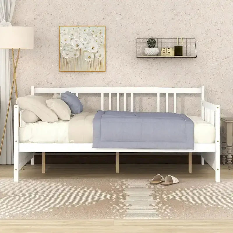 Lit de jour multifonctionnel en bois massif : format simple, rangement