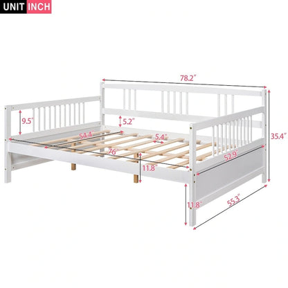 Lit de jour multifonctionnel en bois massif : format simple, rangement
