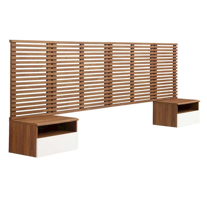 Tête de lit murale King et tables de chevet modernes