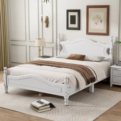 Lit plateforme style rétro, cadre de lit en bois