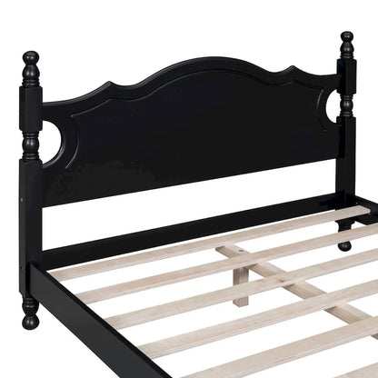Lit plateforme style rétro, cadre de lit en bois