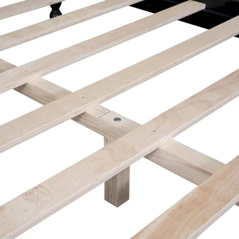 Lit plateforme style rétro, cadre de lit en bois
