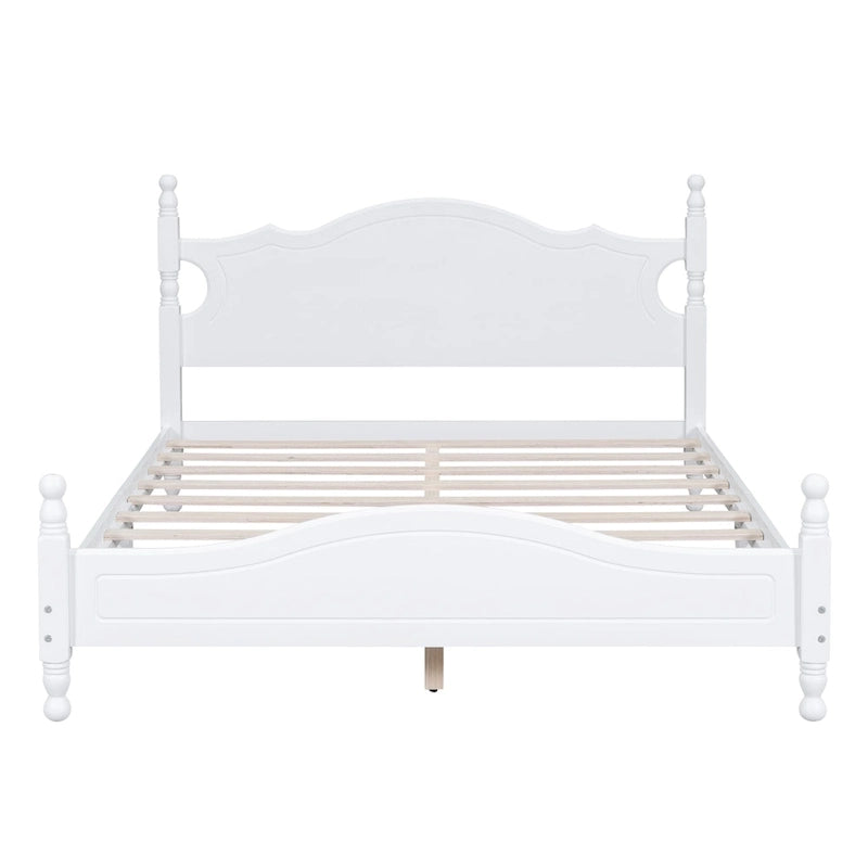 Lit plateforme style rétro, cadre de lit en bois