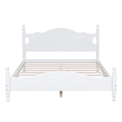 Lit plateforme style rétro, cadre de lit en bois