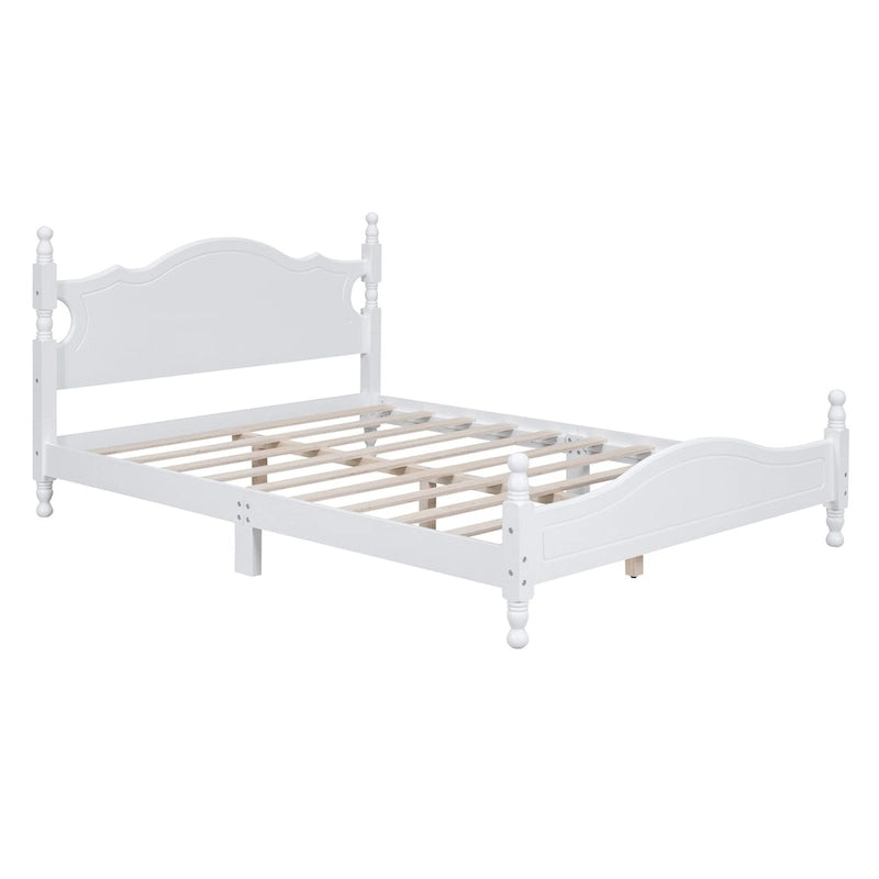 Lit plateforme style rétro, cadre de lit en bois