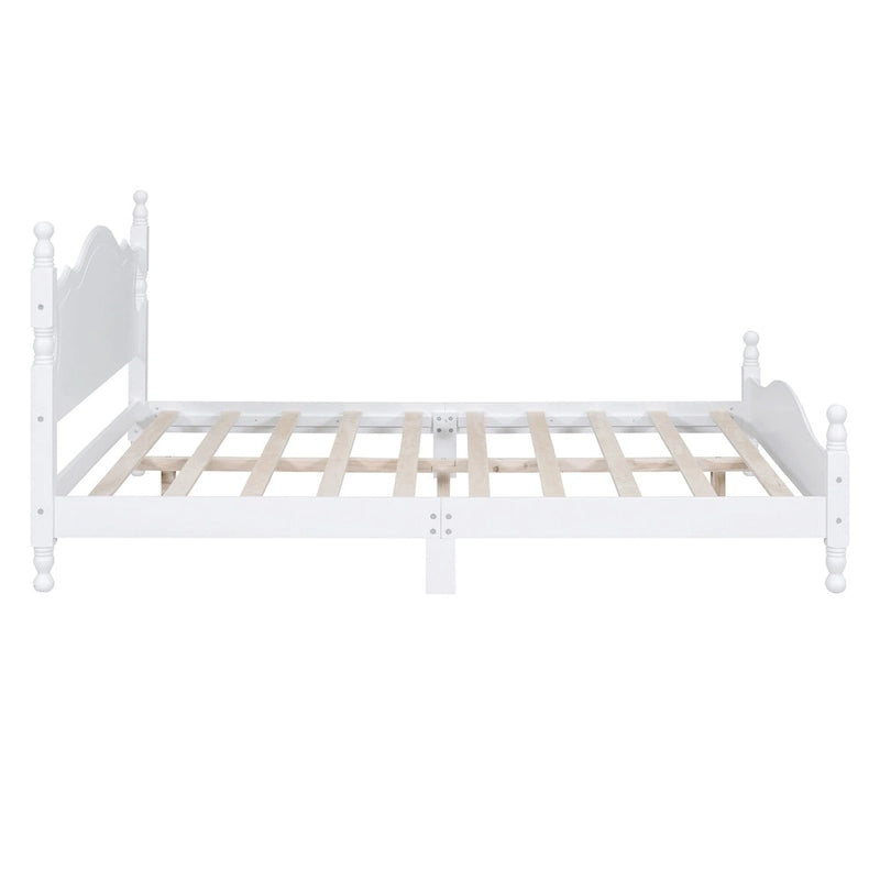 Lit plateforme style rétro, cadre de lit en bois